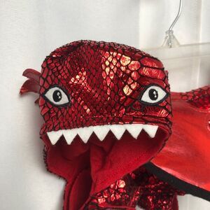 Thrills and Chills Dog Halloween Costume Red Metallic Dragon Outfit Size Small